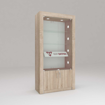 Витрина Афина 3-4, задняя стенка лхдф, полки стекло 2200х1100х450 (ВхШхГ)