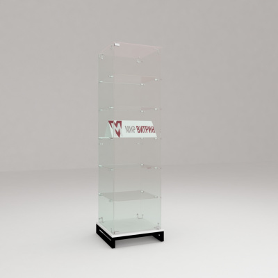 Витрина лофт 4, 1600х450х450, 5 полок, заднее зеркало