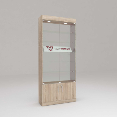 Витрина эконом 4, 5 полок, задняя стенка стекло, 2100х900х300 (ВхШхГ)