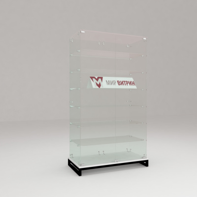 Витрина лофт 10, 1600х900х450, 6 полок, заднее зеркало