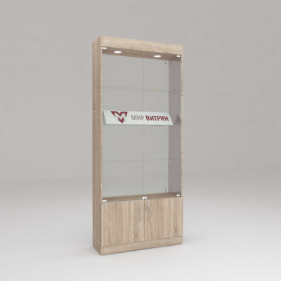 Витрина эконом 3, 3 полки, задняя стенка стекло 2100х900х300 (ВхШхГ)