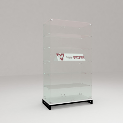 Витрина лофт 8, 1600х900х450, 5 полок, заднее зеркало