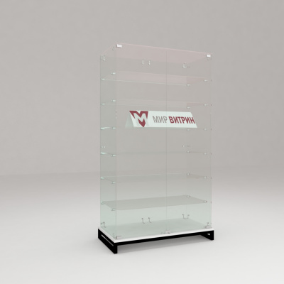 Витрина лофт 9, 1600х900х450, 6 полок, заднее стекло