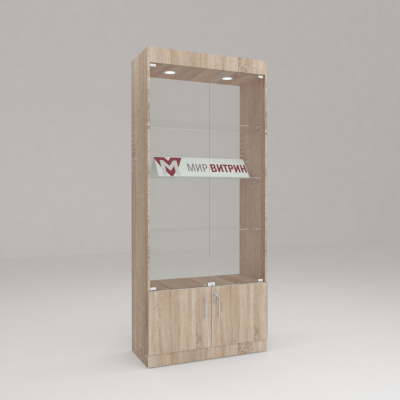 Витрина эконом 13, 3 полки, задняя стенка стекло, 2100х900х400