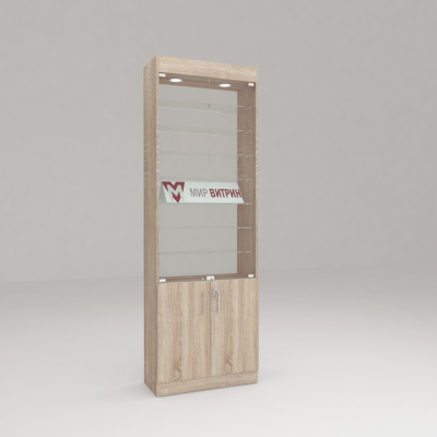 Витрина эконом 21, 7 полок, задняя стенка стекло, 2100х700х300