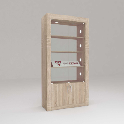 Витрина Афина 3-2, задняя стенка стекло, полки лдсп 2200х1100х450 (ВхШхГ)