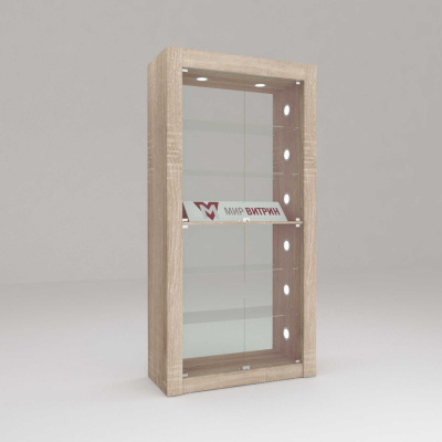 Витрина Афина 4-5, задняя стенка стекло, полки стекло, 2200х1100х450 (ВхШхГ)