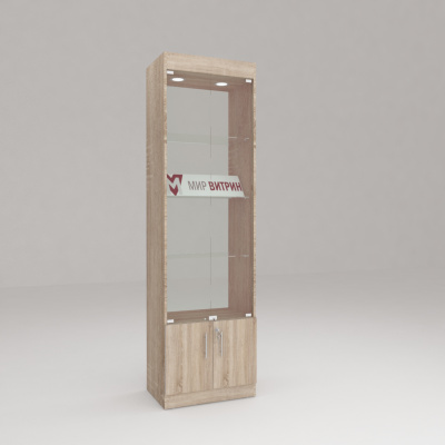 Витрина эконом 17, 3 полки, задняя стенка стекло, 2100х600х400 (ВхШхГ)