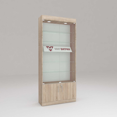 Витрина эконом 2, 5 полок, задняя стенка двп 2100х900х300 (ВхШхГ)