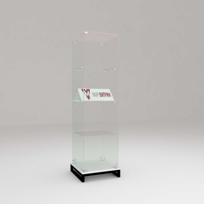 Витрина лофт 3 1600х450х450, 3 полки, задняя зеркало