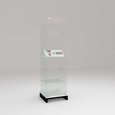 Витрина лофт 2 1600х450х450, 5 полок, заднее стекло