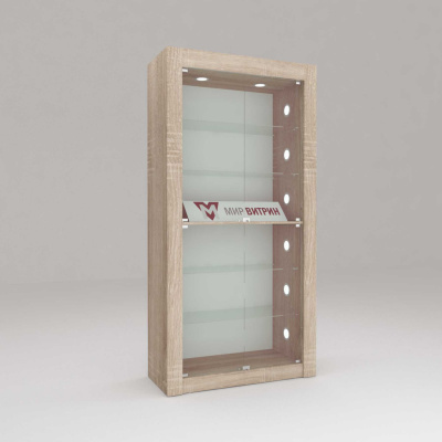 Витрина Афина 4-4, задняя стенка лхдф, полки стекло, 2200х1100х450 (ВхШхГ)